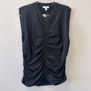 Topshop • Black Ruched Top • Sz 12 • NWT!